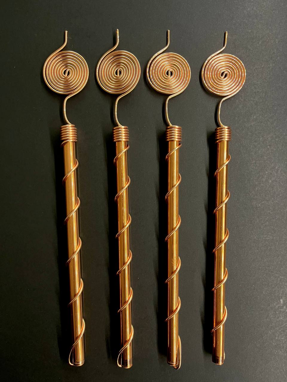 Tesla's Resonance Copper Spiral 369 Electroculture Antenna - Boost Plant Growth and Vitality (1 - box - 4 pcs) For indoor and outdoor plants