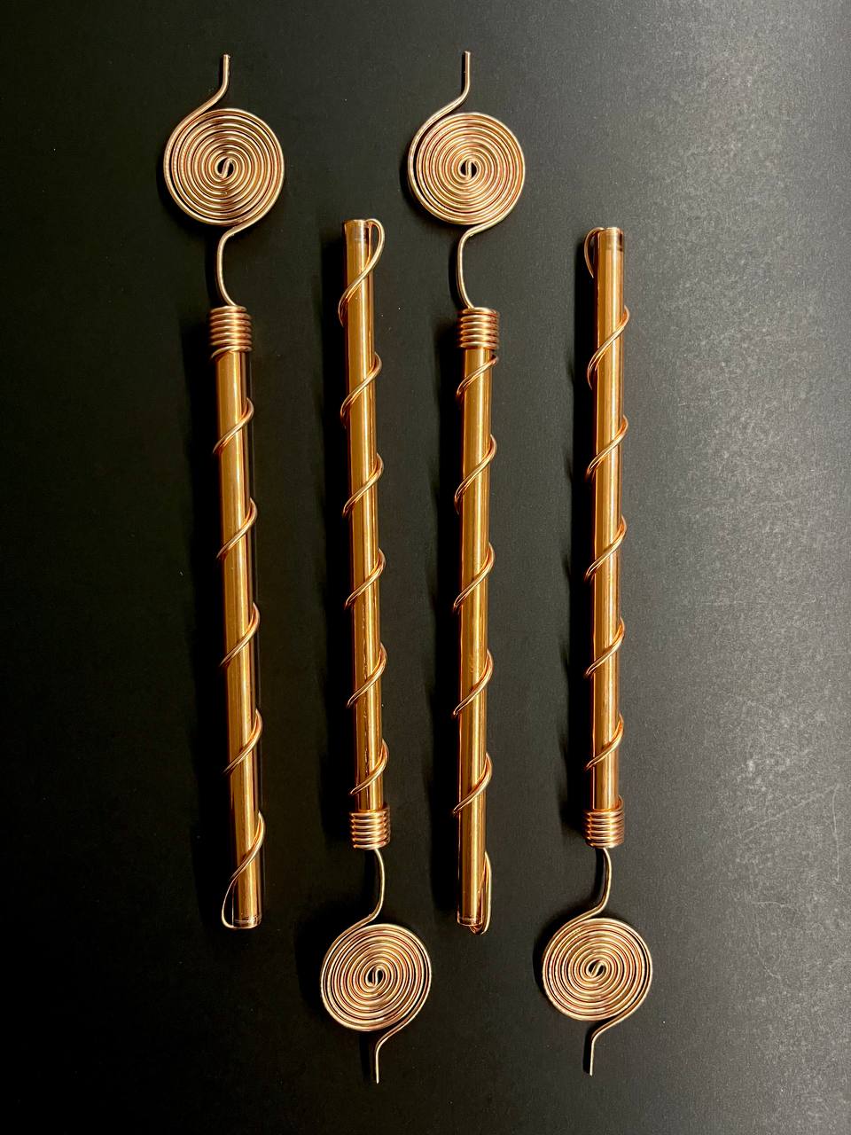 Tesla's Resonance Copper Spiral 369 Electroculture Antenna - Boost Plant Growth and Vitality (1 - box - 4 pcs) For indoor and outdoor plants