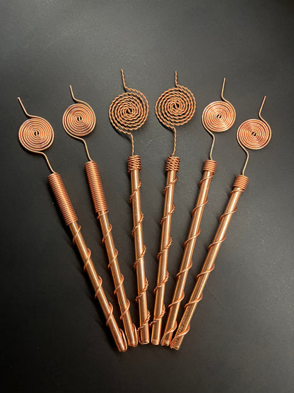 Tesla Exotic Mix Package - 6 Copper Spiral 369 Electroculture Antennas