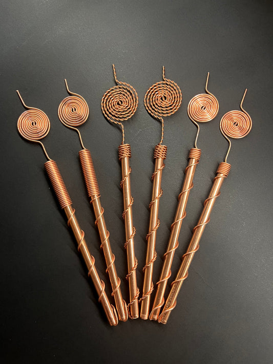 Tesla Exotic Mix Package - 6 Copper Spiral 369 Electroculture Antennas