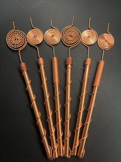 Tesla Exotic Mix Package - 6 Copper Spiral 369 Electroculture Antennas