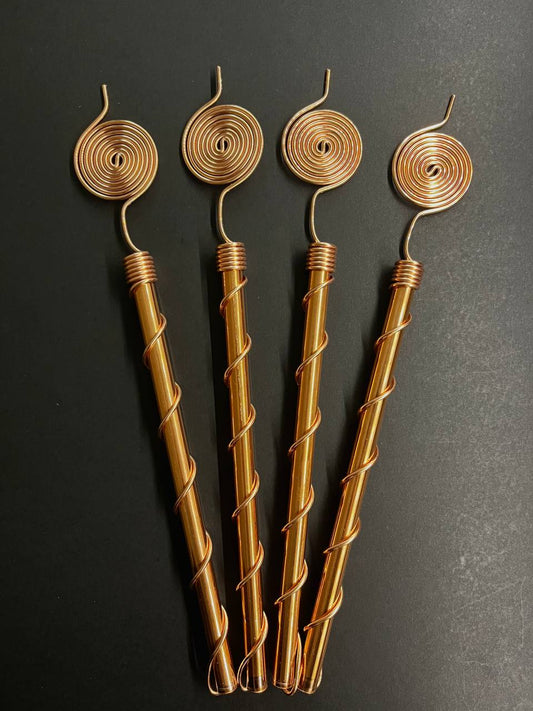 Tesla's Resonance Copper Spiral 369 Electroculture Antenna - Boost Plant Growth and Vitality (1 - box - 4 pcs) For indoor and outdoor plants